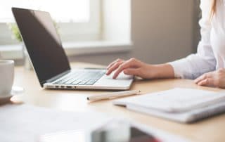 Laptop on desk