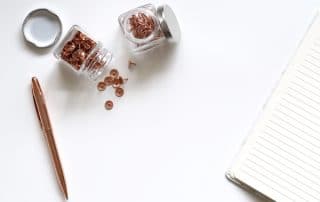 Stationery on desk